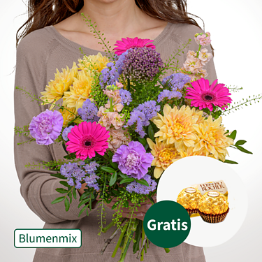 Blumenmix Blumensymphonie mit 2 Ferrero Rocher