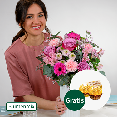 Blumenmix Sweet Dreams mit 2 Ferrero Rocher