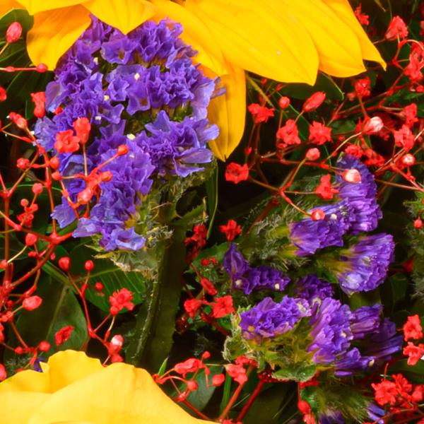 Blumenstrauß Sommerlichter mit Vase & Ferrero Giotto