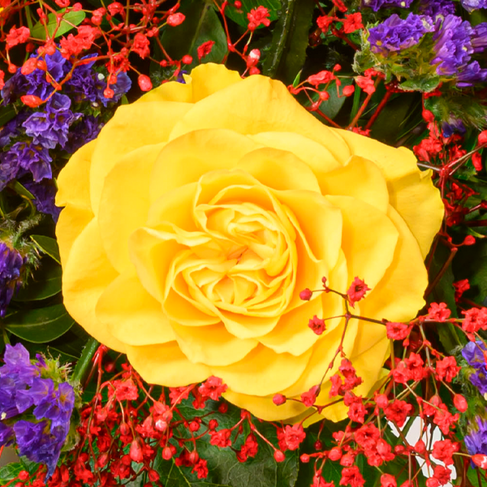 Blumenstrauß Sommerlichter mit Vase & Ferrero Giotto 3er