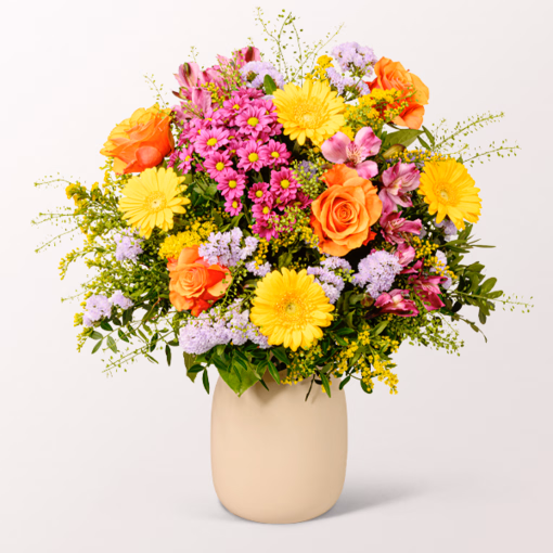 Blumenstrauß Blütenkuss mit Vase & Ferrero Giotto 3er