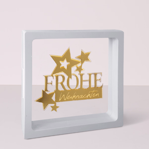 Deko Rahmen „Frohe Weihnachten“ (7 cm)