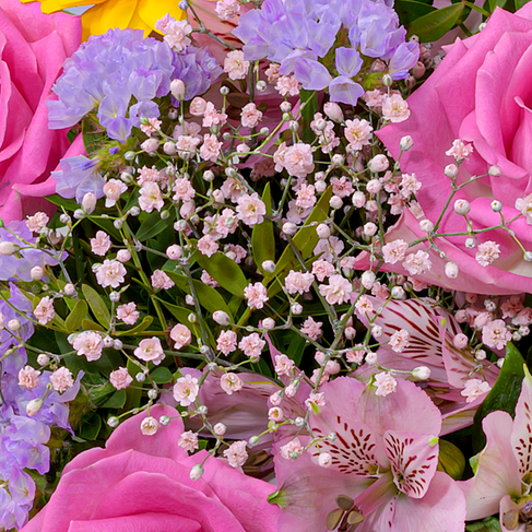 Flower Bouquet Farbentanz mit vase & 3 Ferrero Giotto