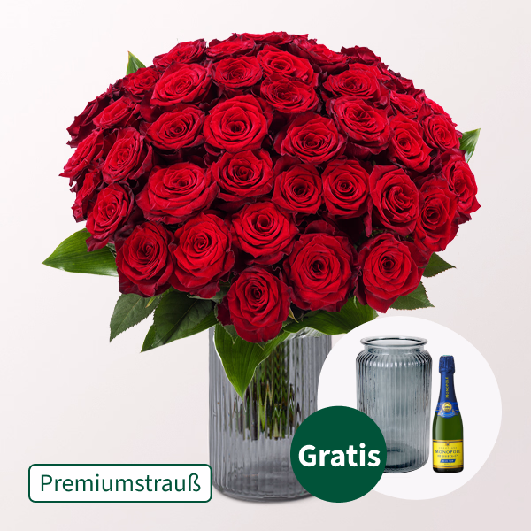 Premiumstrauß Paris mit Champagner