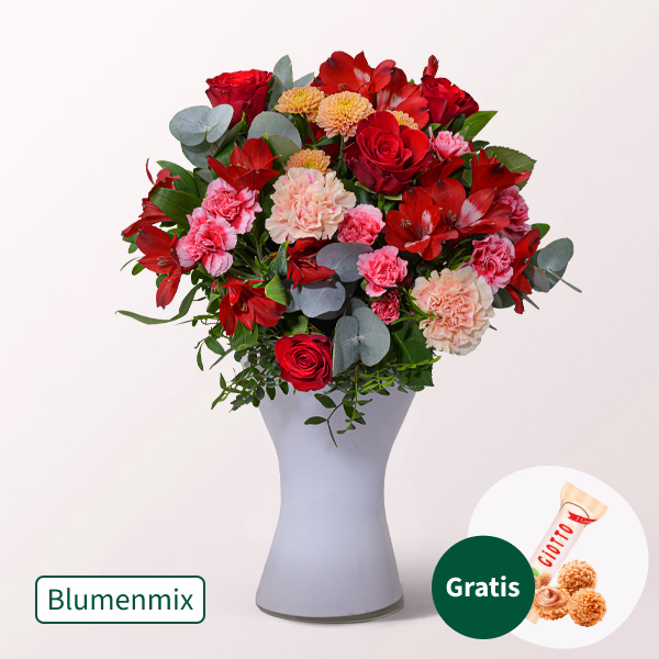Blumenmix Liebesschwur mit Ferrero Giotto