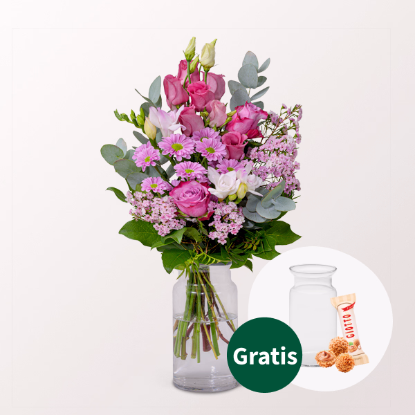 Blumenstrauß Liebesglück mit Vase