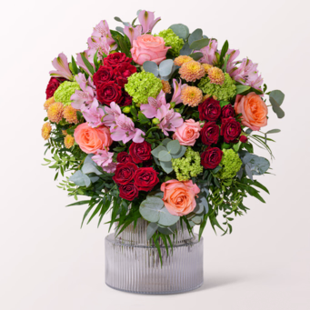 Blumenstrauß Lieber Gruß mit Vase