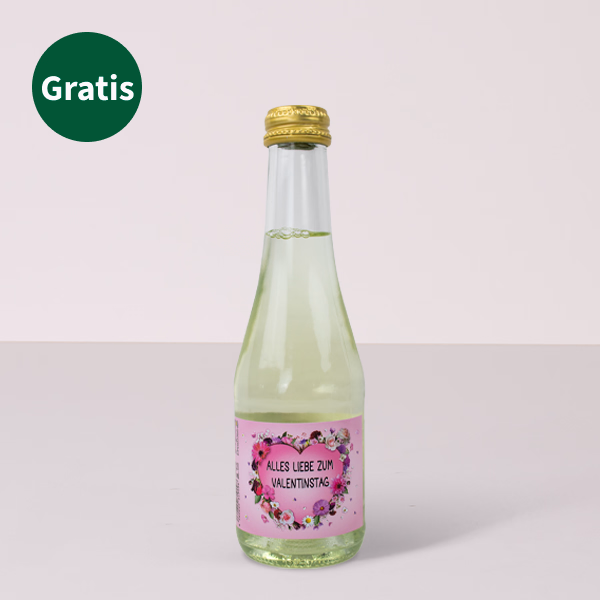 Blumenstrauß Zauberhaft mit Vase & Piccolo & Kerze