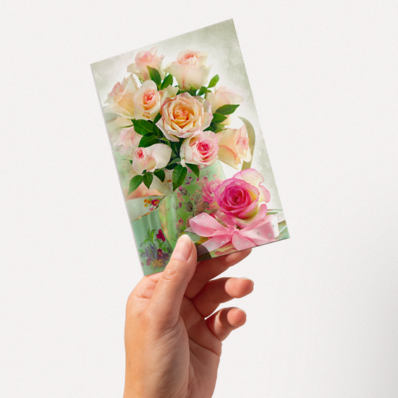 Grußkarte Weiße Rosen