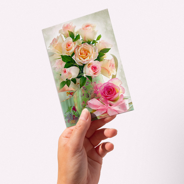 Greeting Card White Roses