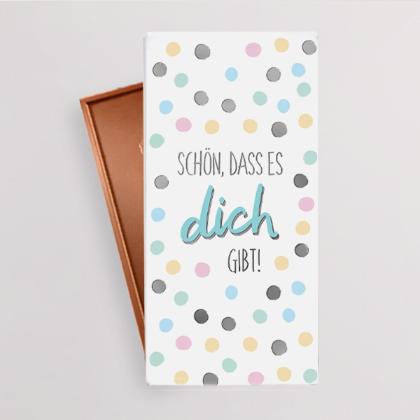 Tafelschokolade „Schön, dass es dich gibt“ (100 g)