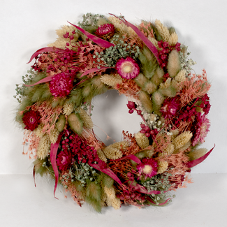 Dry Wreath Bordeaux Blossom
