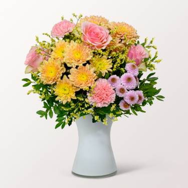 Blumenstrauß Poesie mit Vase & Ferrero Giotto 3er