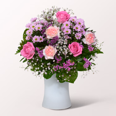Flower Bouquet Pures Glück with vase & 3 Ferrero Giotto