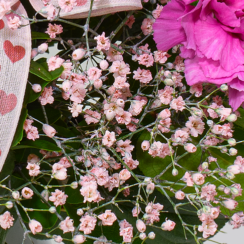 Blumenstrauß Blütenromanze mit Vase & Ferrero Giotto 3er