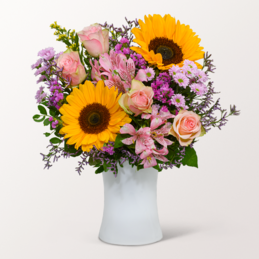 Flower Bouquet Fabelhaft with vase & 3 Ferrero Giotto