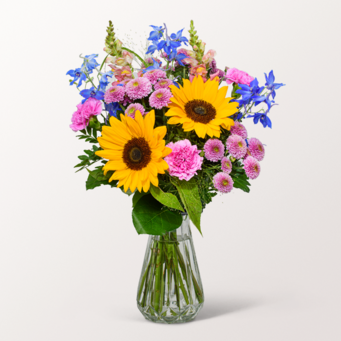 Flower Bouquet Lovely with vase & 3 Ferrero Giotto