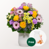 Flower Bouquet Joy with vase & 3 Ferrero Giotto