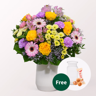 Flower Bouquet Joy mit vase & 3 Ferrero Giotto