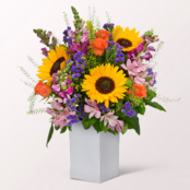 Premium Bouquet Große Freude mit Premium Vase & 3 Ferrero Giotto