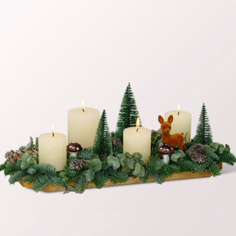 Adventsgesteck Wonderland mit Halloren Kugeln