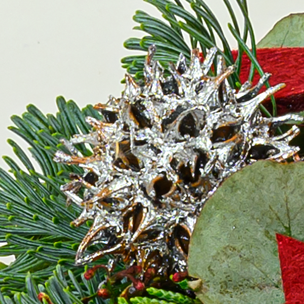 Christmas Arrangement with Bordeaux Coloured Candle with 3 Ferrero Giotto