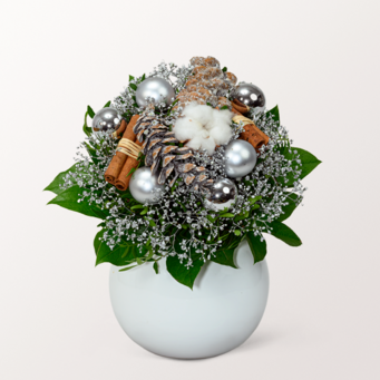 Strauß Wintergruß mit Vase & Ferrero Giotto 3er Strauß Wintergruß mit Vase & Ferrero Giotto 3er