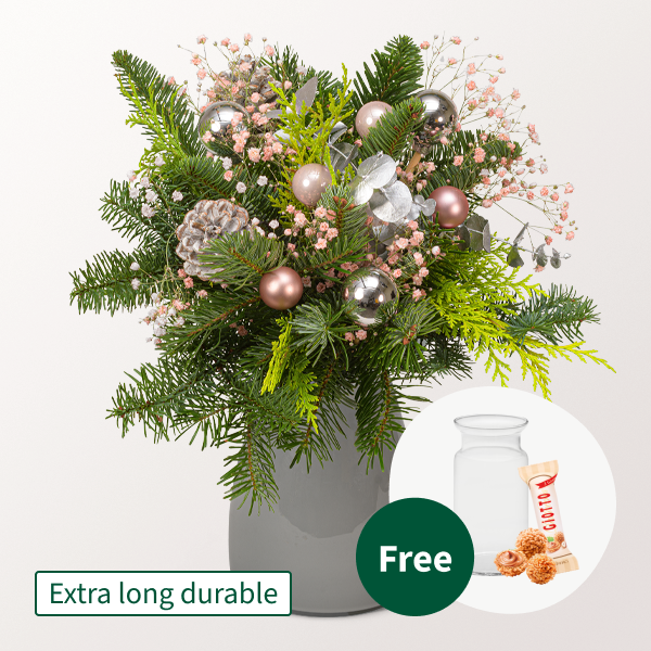 Bouquet Winterglanz with vase