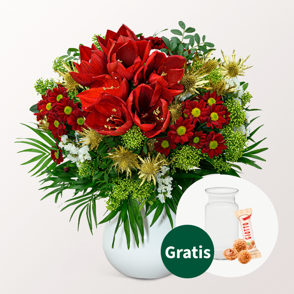 Blumenstrauß Winterromanze mit Vase