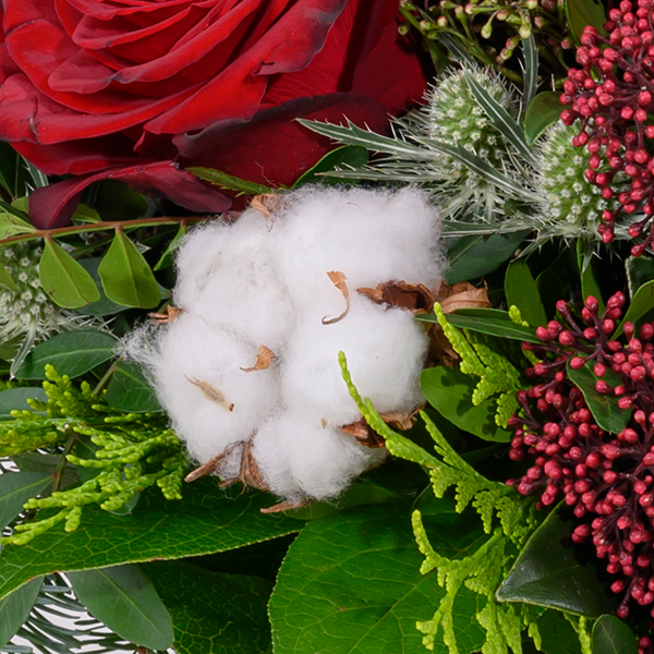 Premiumstrauß Winterfarben mit Premiumvase