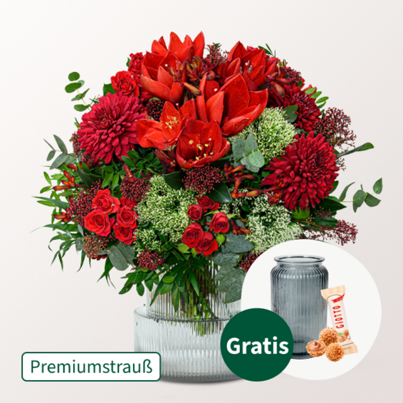 Premiumstrauß Große Bescherung mit Premiumvase