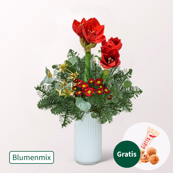 Blumenmix Zarter Gruß mit Ferrero Giotto 3er