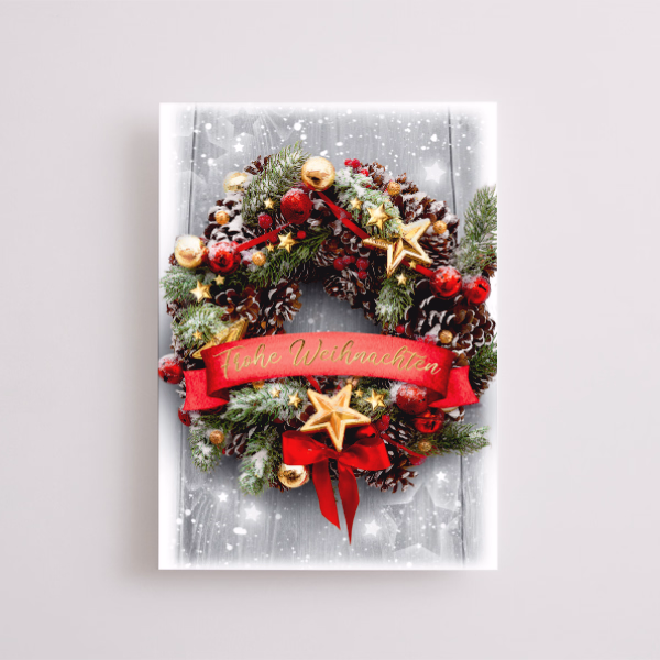 Greeting Card Advent Wreath „Frohe Weihnachten“