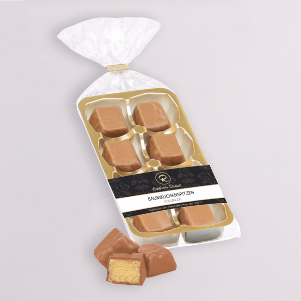 Baumkuchenspitzen mit Vollmilchschokoladenüberzug (100 g)