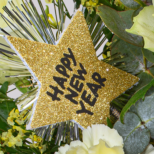 Flower Bouquet „Happy New Year“ with vase