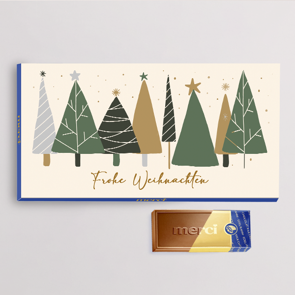Merci mit Banderole „Frohe Weihnachten“ (100 g)