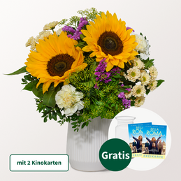 Blumenstrauß Sommergedicht mit 2 Kinokarten & Vase