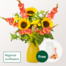 Flower Bouquet Sonnenstrahl with vase & 3 Ferrero Giotto
