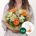 Flower Bouquet Glücksfee with vase & 3 Ferrero Giotto