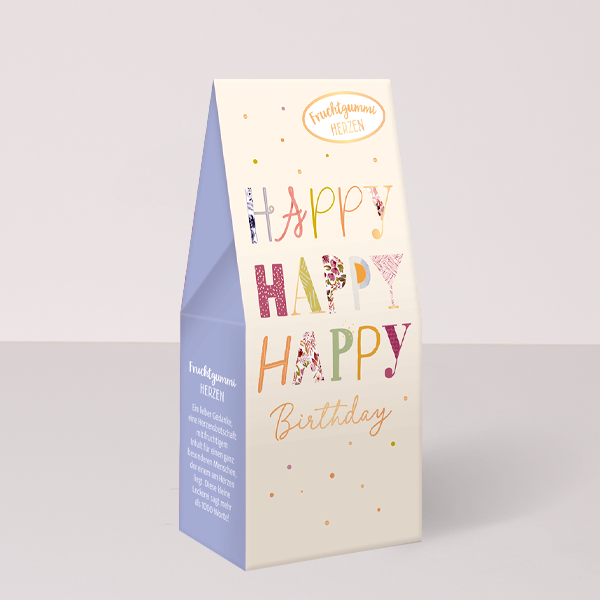 Fruchtgummi Herzen „Happy Birthday“ (70 g)