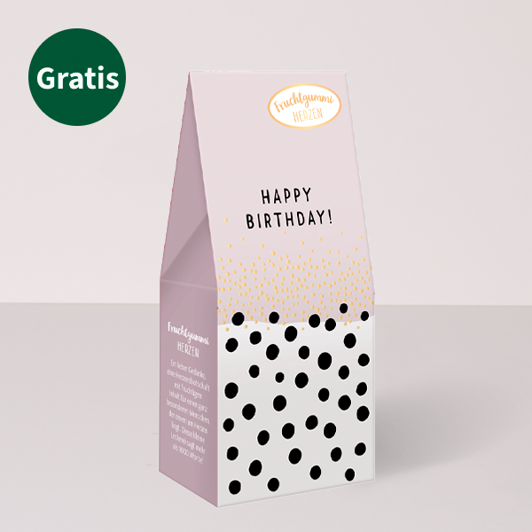 Fruchtgummi Herzen „Happy Birthday“ (70 g)
