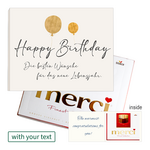 Personal Greeting Card with Merci: Happy Birthday (250 g)