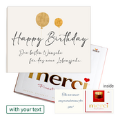 Personal Greeting Card with Merci: Happy Birthday (250 g)