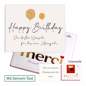Persönliche Grußkarte mit Merci: Happy Birthday (250 g)