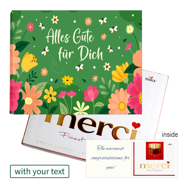 Personal Greeting Card with Merci: Alles Gute für Dich (250 g)