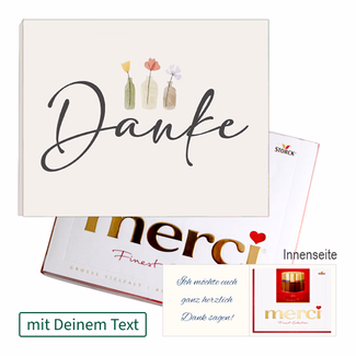 Persönliche Grußkarte mit Merci: Danke (250 g)