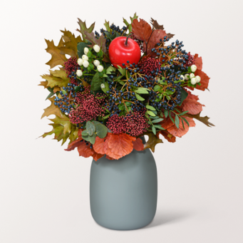 Blumenstrauß Herbstgedicht mit Vase & Teaballs & Ferrero Giotto 3er