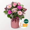 Blumenstrauß Schöner Herbst mit Vase & Teaballs & Ferrero Giotto 3er