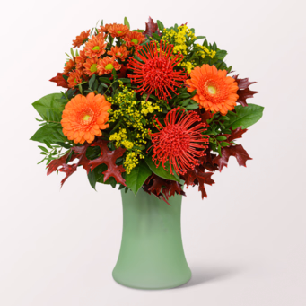 Flower Bouquet Herbstbrise with Halloren Balls & vase
