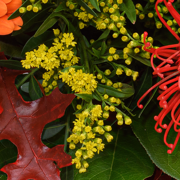 Blumenstrauß Herbstbrise mit Halloren Kugeln & Vase